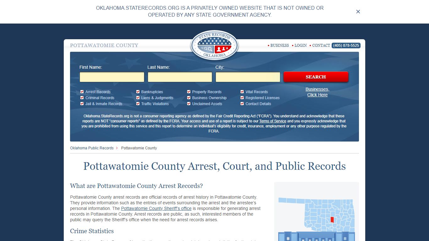 Pottawatomie County Arrest, Court, and Public Records